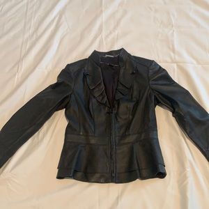 Real leather white house black market jacket